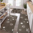 thumbnail image 2 of Brown Dog Paw Footprint Kitchen Rugs Sets Of 3,Kitchen Runner Rugs Non Skid Washable,Decorative Kitchen Floor Mats for Kitchen,Sink,Laundry,17"x30"+ 17"x47" + 17"x59", 2 of 6