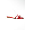 Pre-owned|Jimmy Choo Womens Leather Color Block Cut Out Strap Slides Red White Size 39