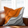 thumbnail image 2 of Abstract Beach Throw Pillow Cover Aesthetic Grey to Orange Gradient Cotton Linen Cushion Cover Throw Pillow Case with Invisible Zipper for Couch Sofa Bed Chair Car 26x26 Inch, 2 of 9