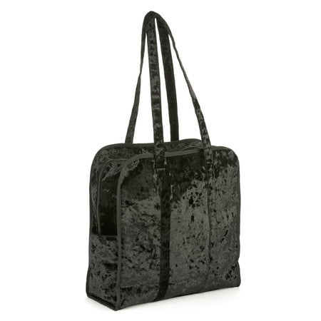 Black Cherry Tote - No Boundaries Black Crushed Velvet Square Tote