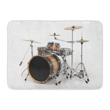 GODPOK Bass White Rock Drum Black Roll Music Rug Doormat Bath Mat 23.6x15.7 inch