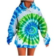 thumbnail image 2 of Tie Dye Hoodie Womens Sweatshirt Oversized Hoodies for Women Lightweight Sweatshirts Woman Hoodies Sweatshirt Oversized (Blue,L), 2 of 5