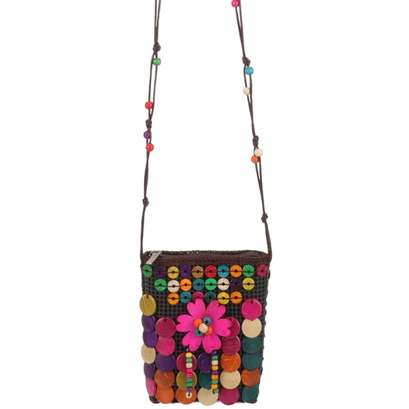 FUEENIRVA 1Pack Small Shoulder Purse Woven Crossbody Bag for Women Travel Use