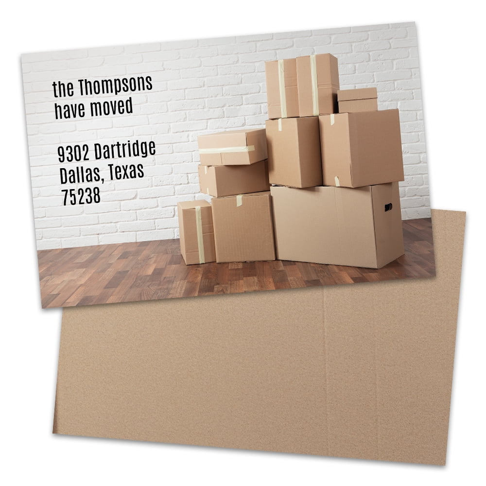 Personalized Cardboard Boxes Moving Announcements