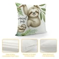 thumbnail image 4 of Orinice  Sloth Throw Pillow Cushion Cover, Mother and Animals Family Happiness Watercolor Boho Tropical Elements, Decorative Square Accent Pillow Case,  White, 4 of 5
