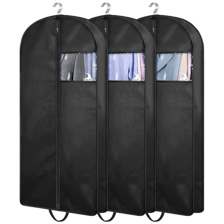 KIMBORA 43" Suit Bags for Closet Storage and Travel, Gusseted Hanging Garment Bags for Men Suit Cover With Handles for Clothes, Coats, Jackets, Shirts（3 Packs） C33