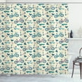 thumbnail image 1 of Ambesonne Sport Shower Curtain, Wheeled Activity Design, 69"Wx70"L, Blue Coral Beige, 1 of 3