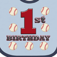 thumbnail image 4 of Inktastic First Birthday Baseball Boys Baby Bib, 4 of 4