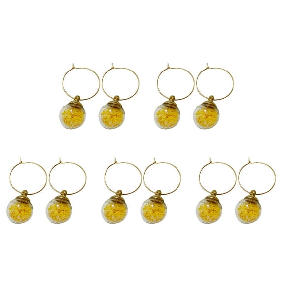 Pack of 10 Wine Glass Markers Charm Wine Glass Charm with Rings for Drink Champagnes Tasting Party Decoration Supplies