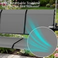 thumbnail image 2 of HOMREST Textilene 3 Seat Porch Swing with Cup Holder, 5.3FT Patio Hanging Swing Bench, 700lbs Capacity Outdoor Porch Swing with Hanging Chains for Deck Garden Backyard (Gray), 2 of 8