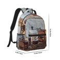 thumbnail image 2 of Uemuo Oil Lamp Coffee Beans Printed Student Durable Water-resistant Backpack,Travel Backpack,Outdoor Activities Backpack, Laptop Backpack, Multi-compartment Backpack, 2 of 5
