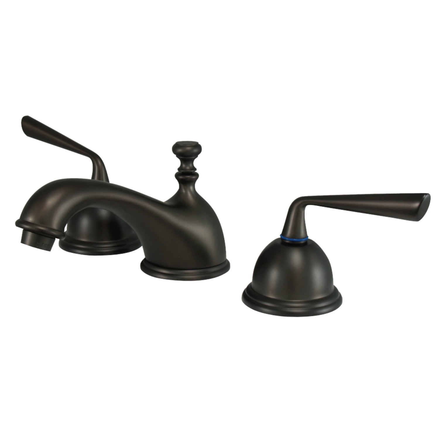 Kingston Brass Millennium-Cross 8 Inch Widespread 2-Handle Bathroom Faucet In Brushed Nick - View #5