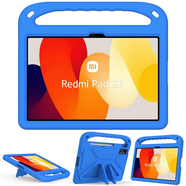 Kids Safe EVA Bear Case For Xiaomi Redmi Pad SE 11 Inch 2023 Handheld Shockproof Tablet Cover For Redmi Pad SE 11" 2023 #R Blue-JG Redmi Pad SE 11 inch