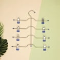 thumbnail image 6 of Plastic Clothes Hangers, Furenl Skirt Hanger Multi-Layer Saver Women's Skirt Hanger with Clips Comes with Two Non-Slip Coated Clips for Hanging Skirts, Pants, Jeans and Work Pants., 1 Clothes Hanger, 6 of 9
