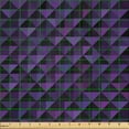 thumbnail image 2 of Ambesonne Geometric Fabric by the Yard Microfiber, Squares and Triangles, 3 Yards, Purple Black, 2 of 2