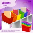thumbnail image 2 of 4E's Novelty 6 Pack Book Bins Plastic Classroom and Office Storage Holders Rainbow Organizer Files, 2 of 9
