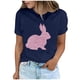 thumbnail image 2 of Tops de Cuello Alto para las Mujeres Amante Impreso Camiseta Cuello Redondo Manga Corta, Poliéster Spandex, 2 of 7