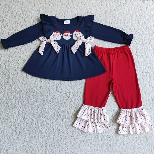 Ropa de dormir con Cactus para niños y niñas, conjuntos de pantalones de Papá Noel rosa, moda, pijamas para niños pequeños, invierno, venta al por mayor