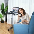 thumbnail image 2 of Costway Mobile Standing Desk Height Adjustable Sit to Stand Laptop Desk Black, 2 of 12