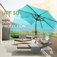 thumbnail image 6 of Scafild | 7.5ft Outdoor Patio Umbrella with Solar Lights, Outdoor Market Umbrella with Colorful LED Lights and Tilt and Crank - Peacock Blue, 6 of 10