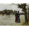 thumbnail image 2 of Guillermo Gómez Gil 18x15 Black Ornate Wood Framed Double Matted Museum Art Print Titled - A Walk in the Park (1896), 2 of 5