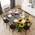 thumbnail image 6 of Sunflower Wooden Table Cloth Waterproof Tablecloths, Farmhouse Vintage Botanical Floral Tablecloth Dining Table Cover for Kitchen Party Tabletop Outdoor, Rectangle Tablecloth 54x108 Inch, 6 of 9