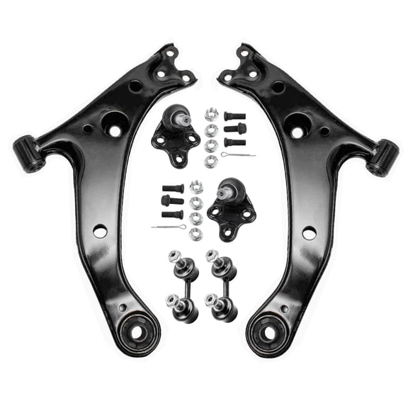 Detroit Axle - 6pc Front Lower Control Arms and Ball Joints and Sway Bars Kit for 1998-2002 Chevy Prizm -1996-1997 Geo Prizm - 1996-2002 Toyota Corolla - Power Steering Models