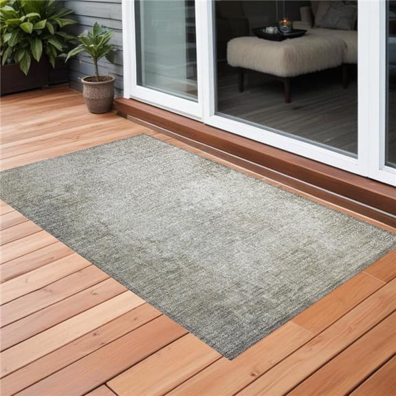 HomeRoots 563484 2 x 3 ft. Beige Washable Non Skid Indoor Outdoor Rectangle Machine Woven Area Rug