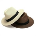 thumbnail image 4 of Thinsony M Lightweight Fedora Sun Hat For Cool And Stylish Look Easy To Carry Acrylic Wide Brim Hat Cap black 1Set, 4 of 6