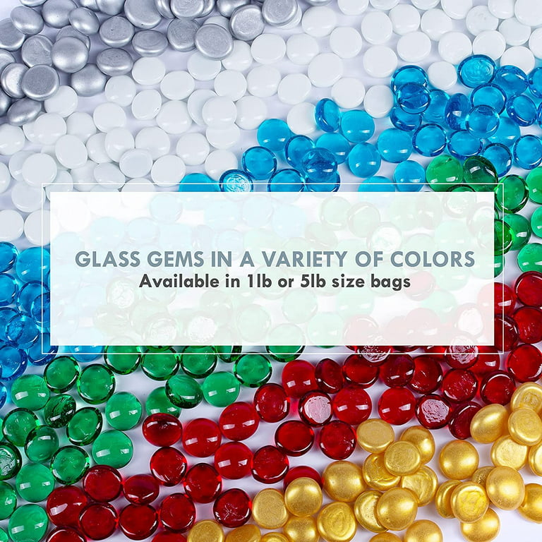 Galashield Green Flat Glass Marbles for Vases Glass Gems Beads Pebbles Vase  Filler 5 LBS, Approx. 450 PCS 