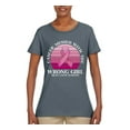 thumbnail image 2 of Wild Bobby Cancer Messed With the Wrong Girl Breast Cancer Awareness Women Graphic Tee, Charcoal, XX-Large, 2 of 6