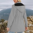 thumbnail image 4 of WTOBBY Jacket Women Waterproof Windbreaker Lightweight Rain Jackets With Pockets Packable Hooded Raincoats For Women, Ideal for Outdoor and Travel,Light Gray XL, 4 of 8