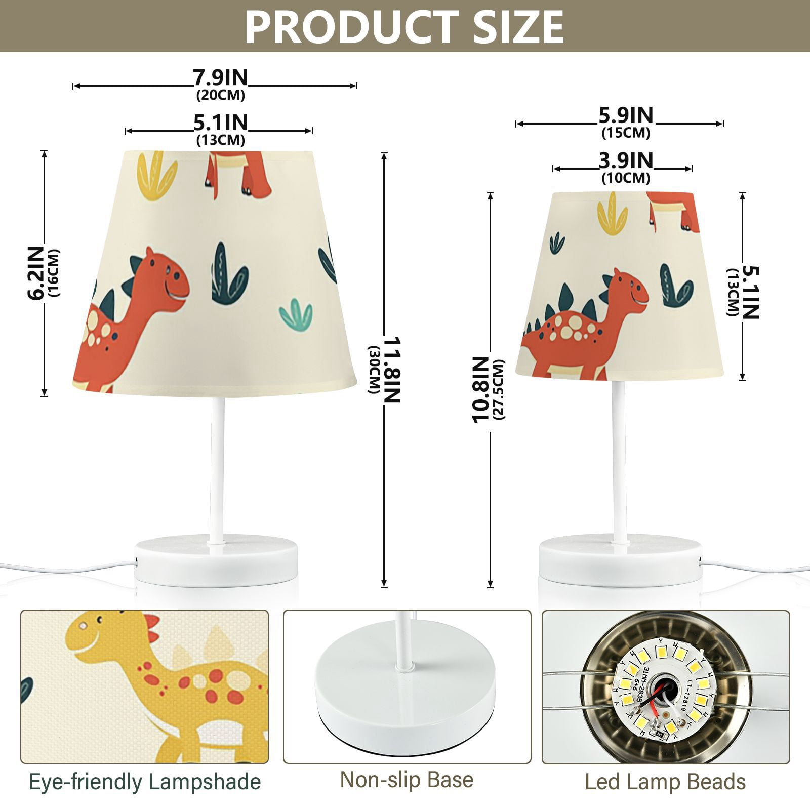 Dinosaur Animal Cartoon LED Desk Lamp Table Lamp USB Bedside Nightstand Small Lamp for Bedroom Living Room Kids Room