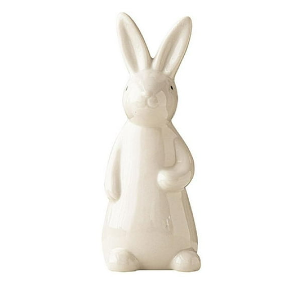 SIEYIO Modern Rabbit Statue White Easter Rabbit Figure Desk Accent for Office Decors