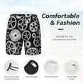 thumbnail image 3 of Daiia Metallic Gears Mens Swim Trunks Swim Shorts Quick Dry Swim Shorts with Mesh Lining Pockets-Medium, 3 of 9