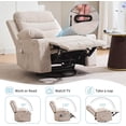 thumbnail image 3 of Beige 360° Swivel Oversized Recliner Chair, Massage & Heating Rocking Single Sofa with Cup Holder and Side Pockets for Living Room, 3 of 6