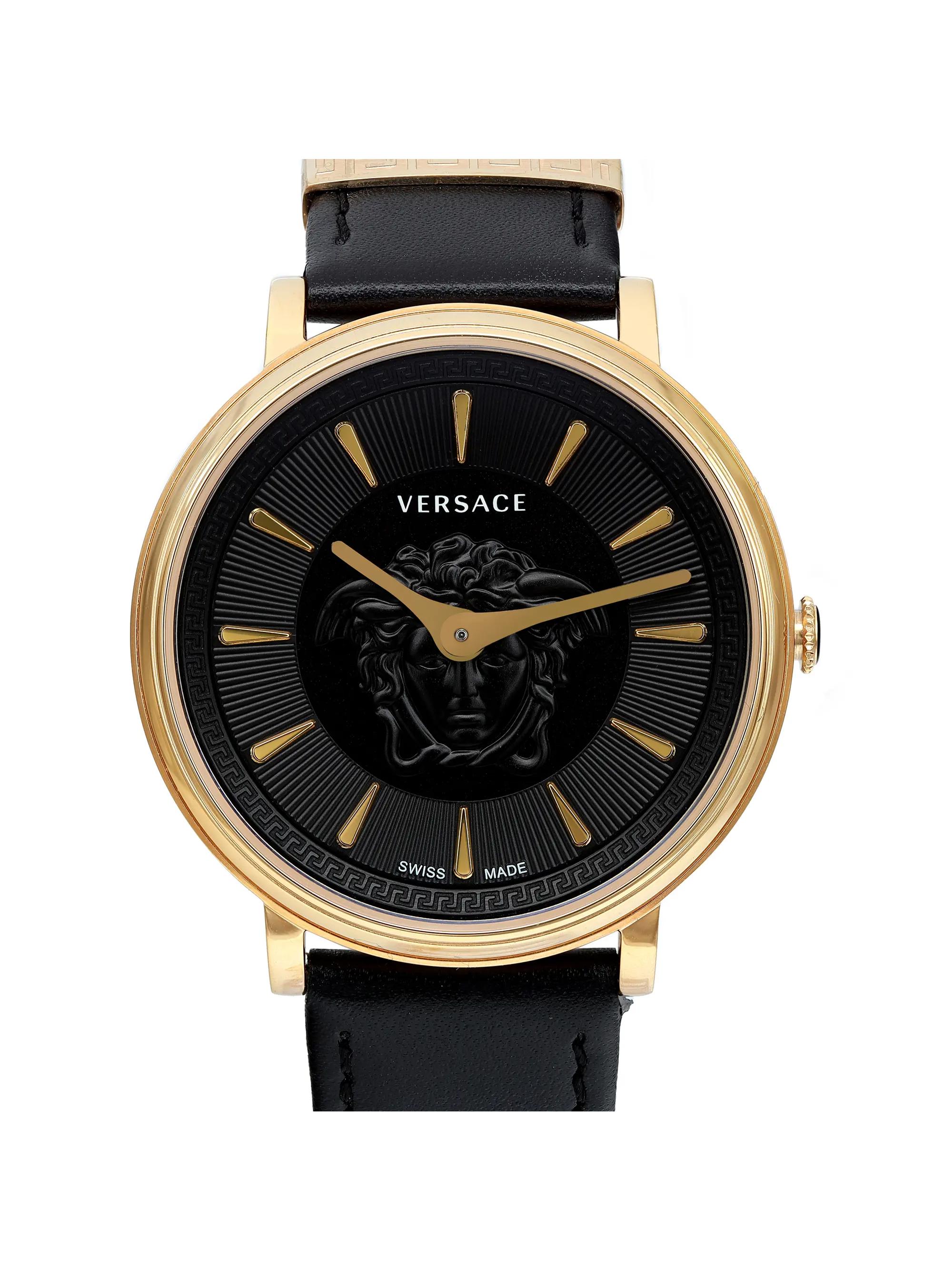 Versace V-Circle Medusa Leather Strap Quartz Ladies Watch  display picture 3
