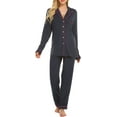 thumbnail image 1 of Sleepwear Womens Pajamas Set Long Sleeve Pjs Cotton Loungewear with Buttons, 1 of 7