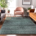 thumbnail image 5 of HomeRoots 666504 8 x 10 ft. Teal & Gray Striped Transitional Washable Machine Made Rectangle Area Rug with UV Protection, 5 of 9