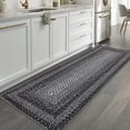 thumbnail image 4 of Garvee 2'x8' Printed Braided Runner Rugs Farmhouse Bordered Carpet, Machine Washable Indoor Area Rug Non-Slip Low Pile Rugs for Hallway Bedroom Kitchen Entryway, Black, 4 of 9