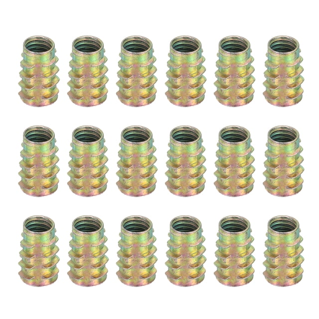 18 Pcs Threaded Inserts for Wood, Zinc Alloy M8 Hex-Flush Thread Inserts Nuts 18mm Length
