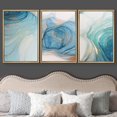 thumbnail image 3 of wall26 Framed Canvas Print Wall Art Set Pastel Gold Blue Teal Smoke Wave Swirls Abstract Shapes Illustrations Modern Art Decorative Boho Colorful for Living Room, Bedroom, Office - 24"x36"x, 3 of 5
