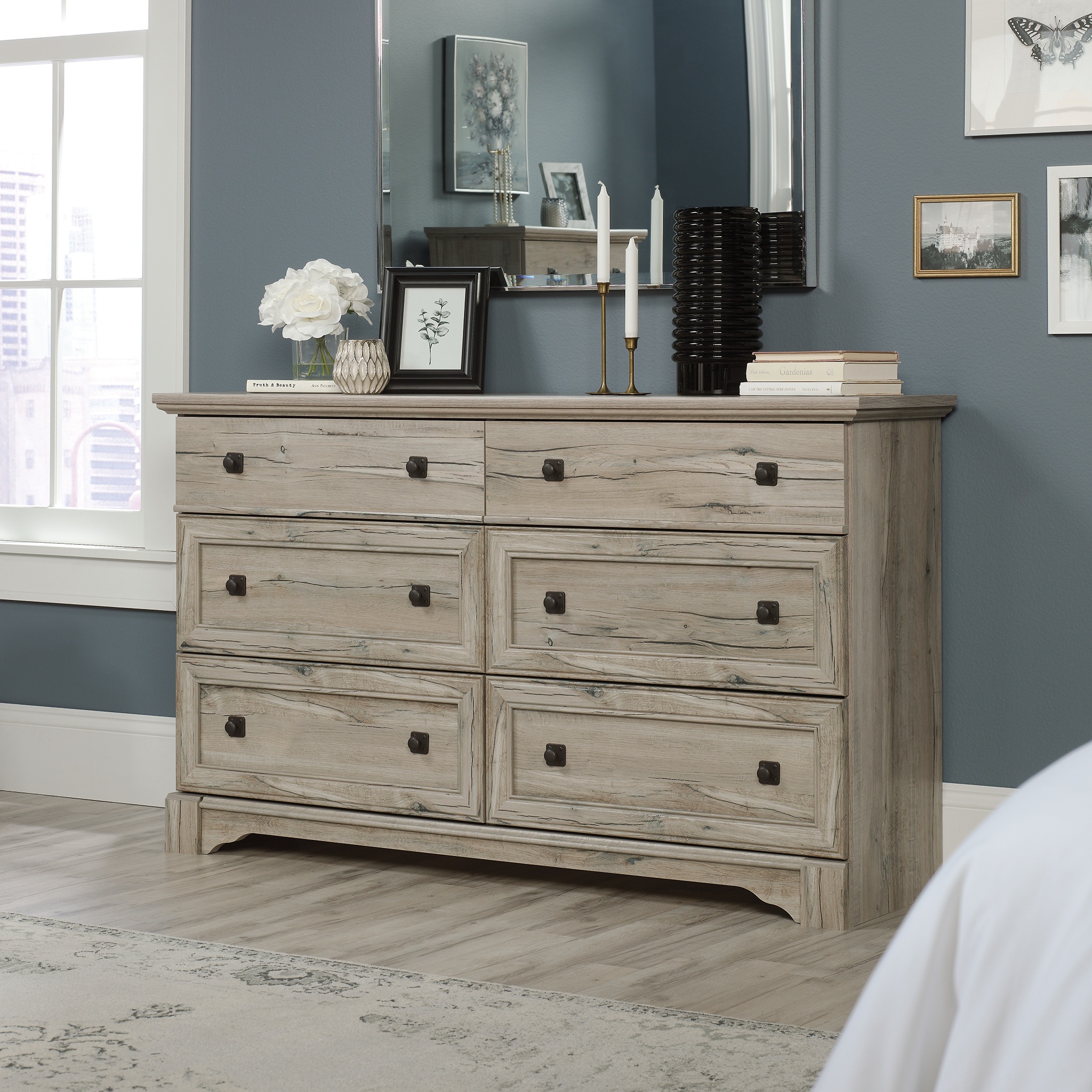 Sauder Palladia 6 Drawer Dresser, Split Oak Finish