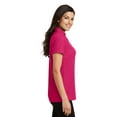 thumbnail image 3 of Port Authority Ladies Silk Touch Y Neck Polo-S (Pink Raspberry), 3 of 6