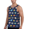 thumbnail image 2 of Pofeuu Planets And Stars Print Men's Workout Tank Tops Sleeveless Muscle Gym Shirt Quick Dry-3X-Large, 2 of 7