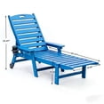 thumbnail image 2 of Outdoor Chaise Lounge Chair, Pool Lounge Chair with Adjustable Backrest, Heavy Duty HDPE Patio Recliner with Wheels for Patio Poolside, 2 of 10