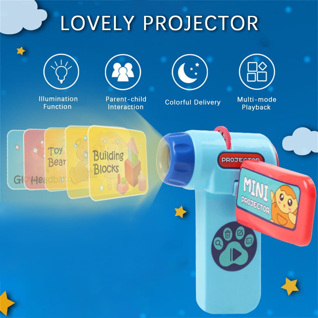 Gaxdetde Kids Slide Projector Children Bedtime Story Tell Cartoon Slide