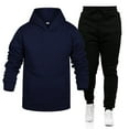 thumbnail image 2 of CharmCyan Men's Casual Hoodie and Sweatpants Set, Soft Fleece Lined Pullover Hooded Sweatshirt with Drawstring Jogger Pants, Athletic Tracksuit for Sports and Everyday Wear Navy 3XL, 2 of 2