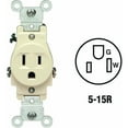 thumbnail image 2 of Leviton Receptacle 2 Pole, 3 W 15 Amp 125 V Nema 5-15 R Ivory Csa Bx, 2 of 3