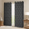 thumbnail image 2 of Feelyou Damask Floral Curtains Pack of 2 (52x84 Each), Grey Ghost Window Curtains, 2 of 6